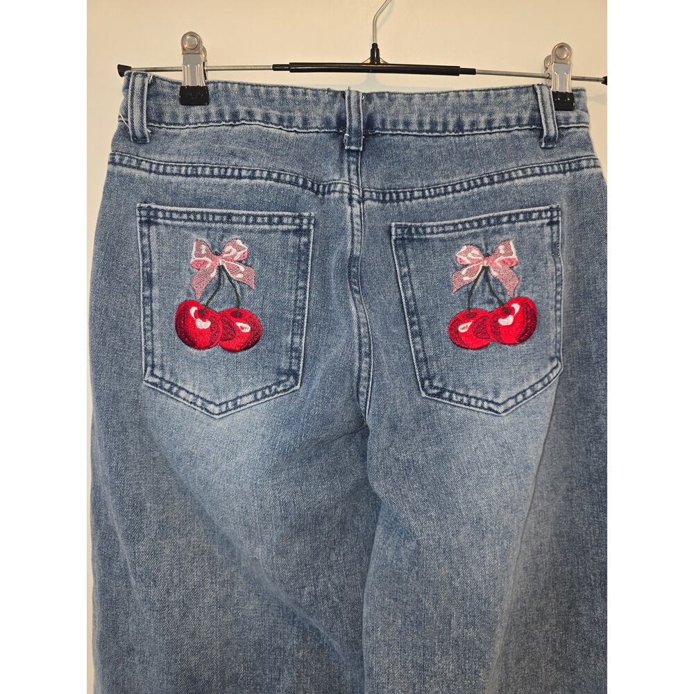 Blue Asphalt Wide Leg jeans with Cherry Pockets Size Small So cute! - Picture 5 of 6